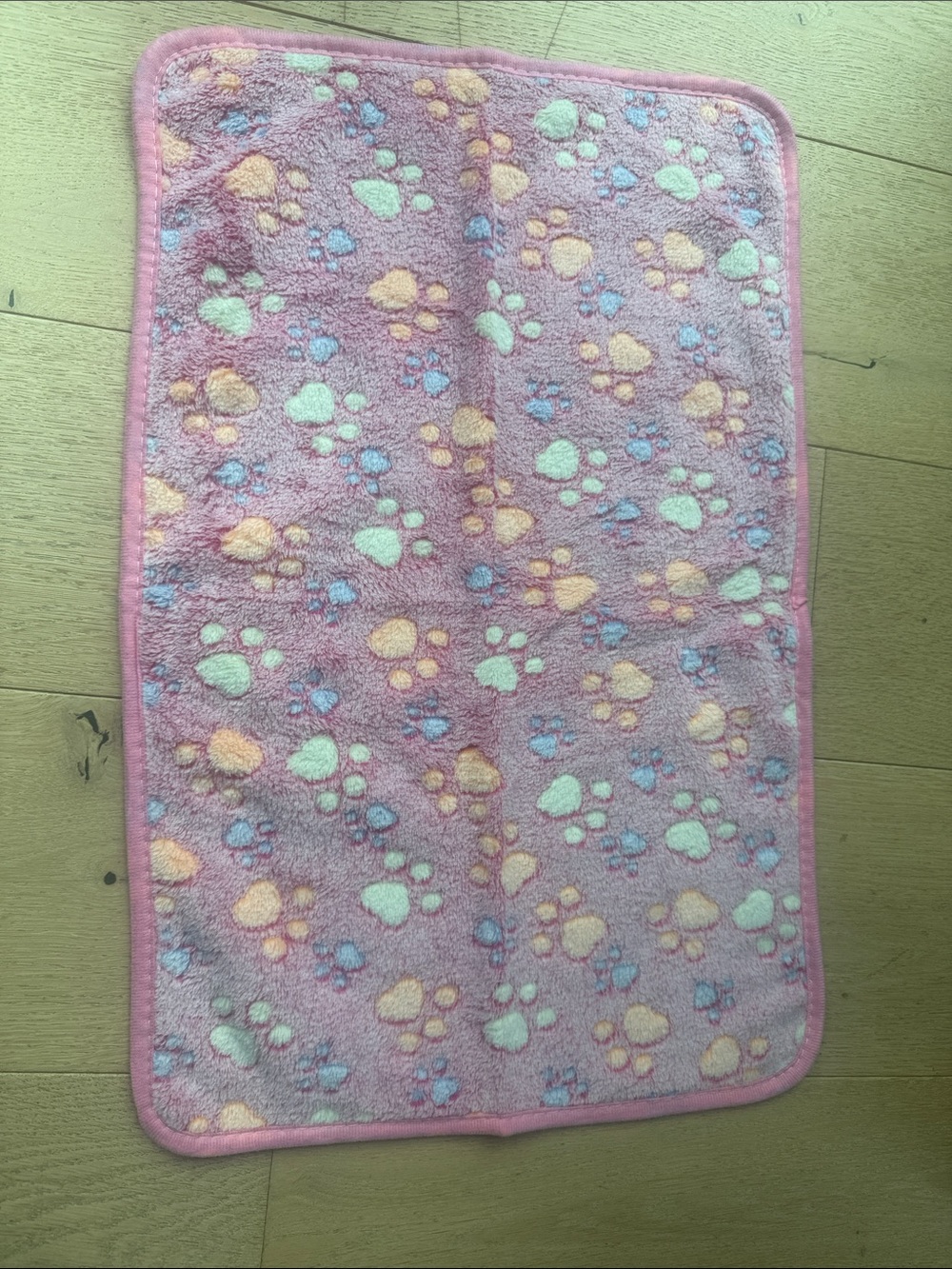 Amazon Pink Paw Print Plush Dog Blanket